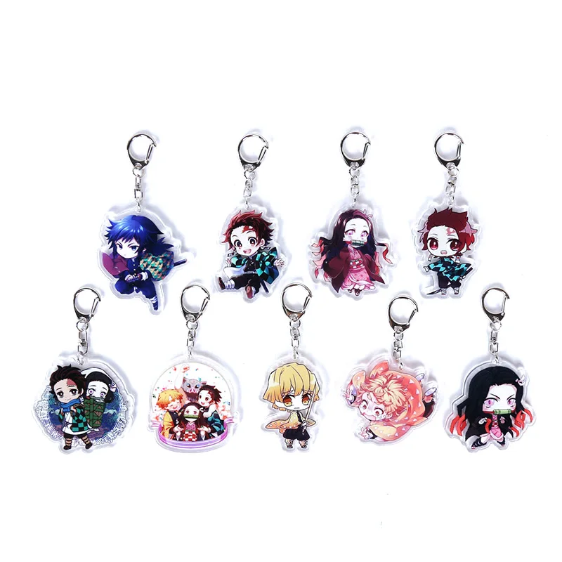 9 шт./компл. аниме демон Slayer: Kimetsu no Yaiba брелки двусторонний брелок косплей