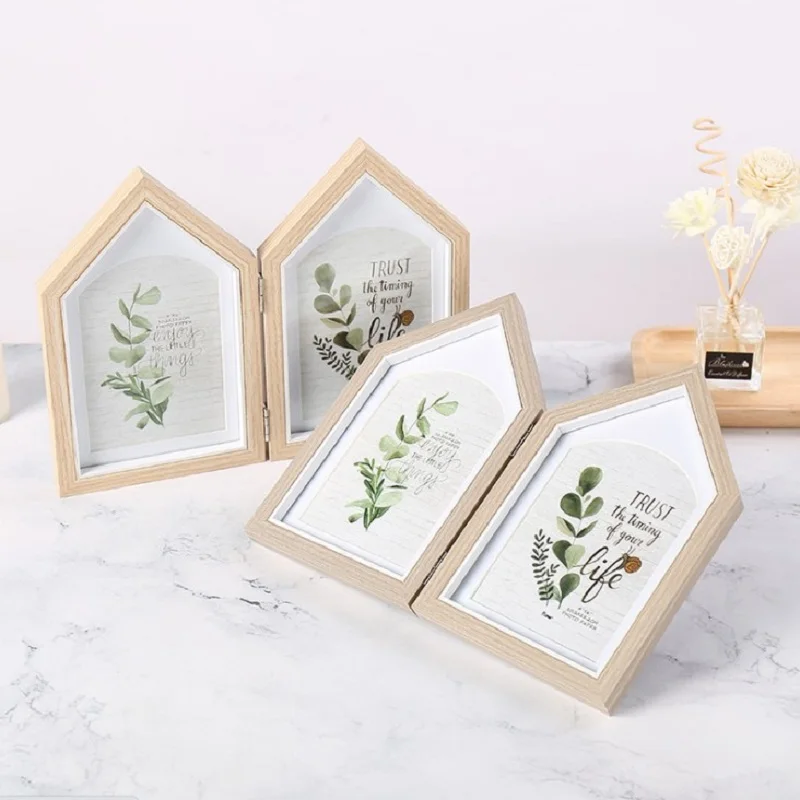 

Home Photo Frame Foldable Frame Vintage Photo Inner Frame for Picture Poster Hand Made Beside Table Wall Art Decor Children Gift