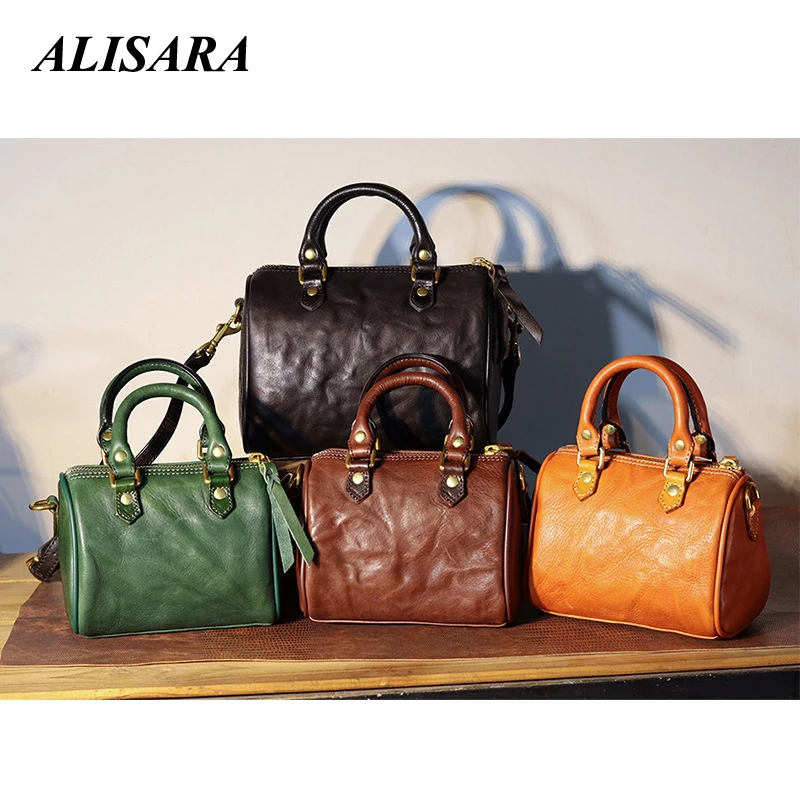 

2021 new Designer Genuine Leather handmade vintage Womens Top Quality Crossbody Bag brown shoulder strap vintage Handbag Ladies