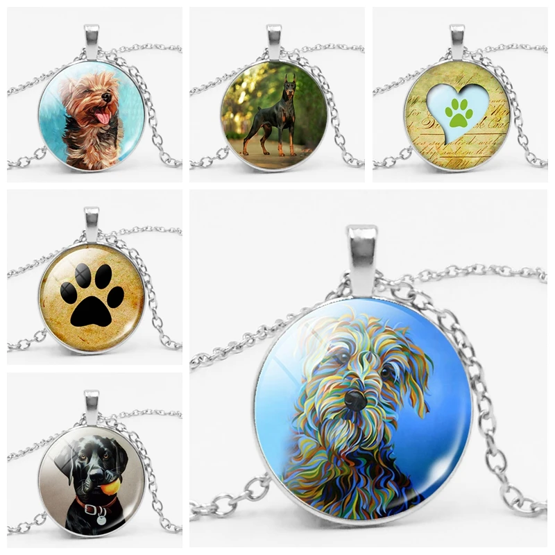 2019 новый милый питомец страй собака и следы время ожерелье состоящее из