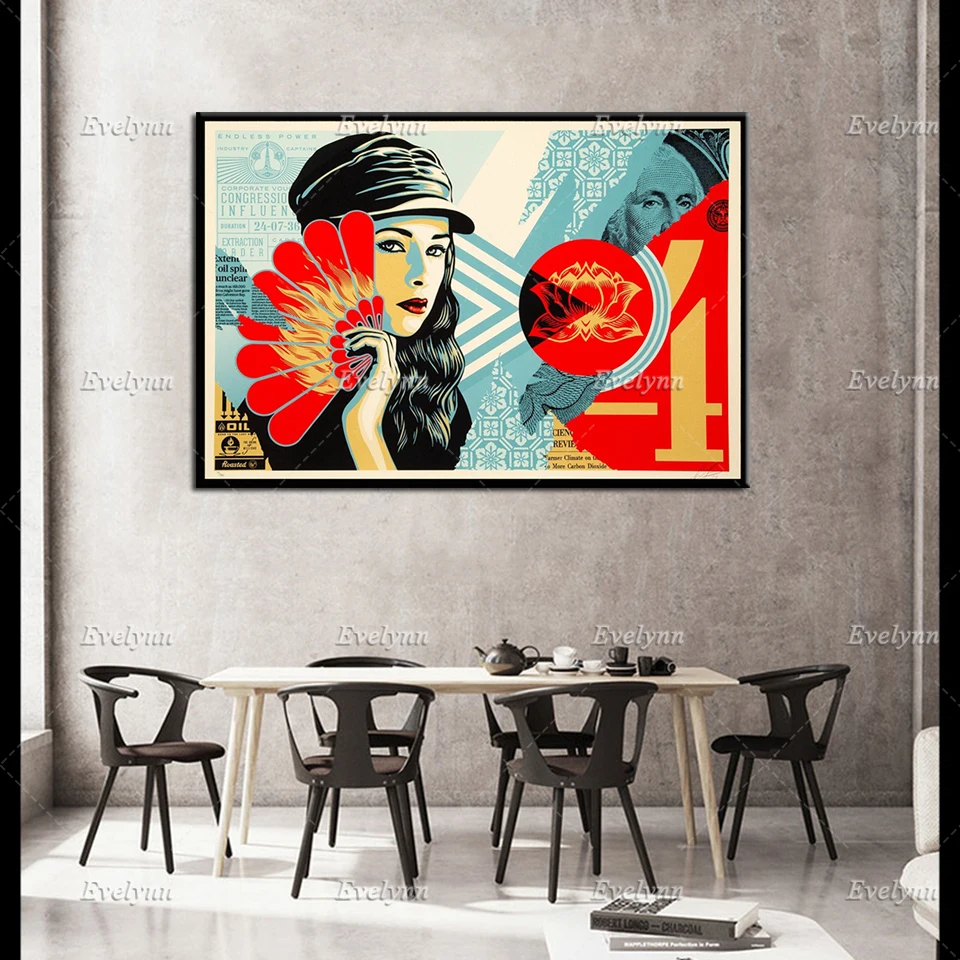 

Pop Art,'Fan The Flames',Nordic Retro Posters Minimalism Canvas Painting Wall Art Prints Home Decor Canvas Unique Gift