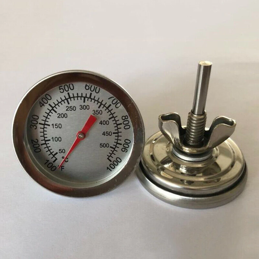 

Stainless Steel Thermometer Gauge Bimetallic Grill BBQ Thermometer With Butterfly Nut BBQ Tool