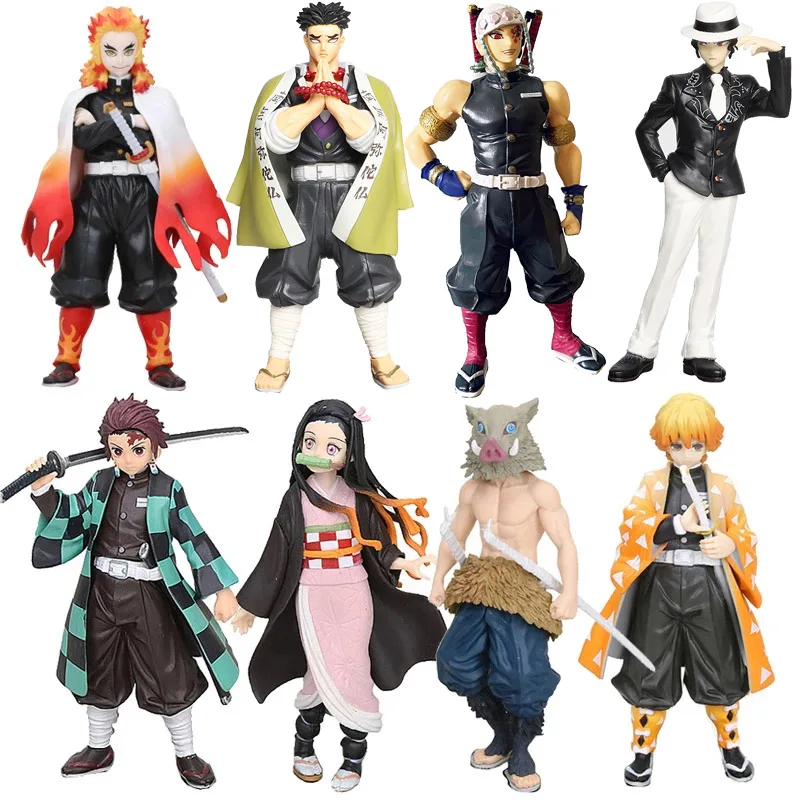 

Demon Slayer Figure Kimetsu No Yaiba Tsuyuri Kanawo Figure Rengoku Kyoujurou Tanjirou Nezuko PVC Action Demon Slayer Figure Toy