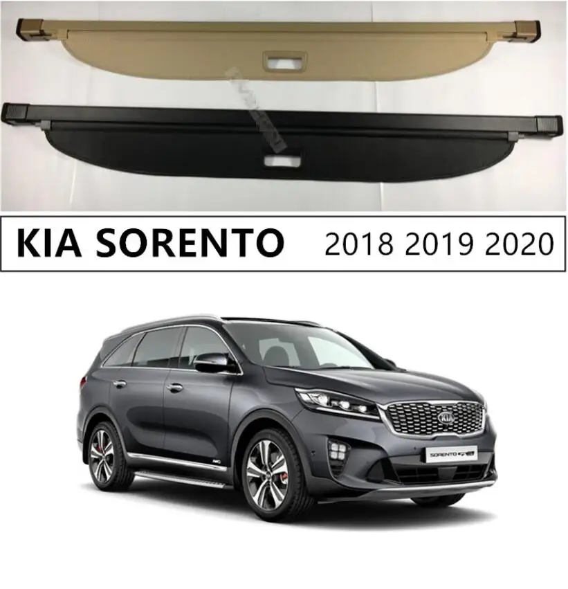

For KIA SORENTO 2018 2019 2020 Rear Trunk Security Shield Cargo Cover High Qualit Auto Accessories Black Beige