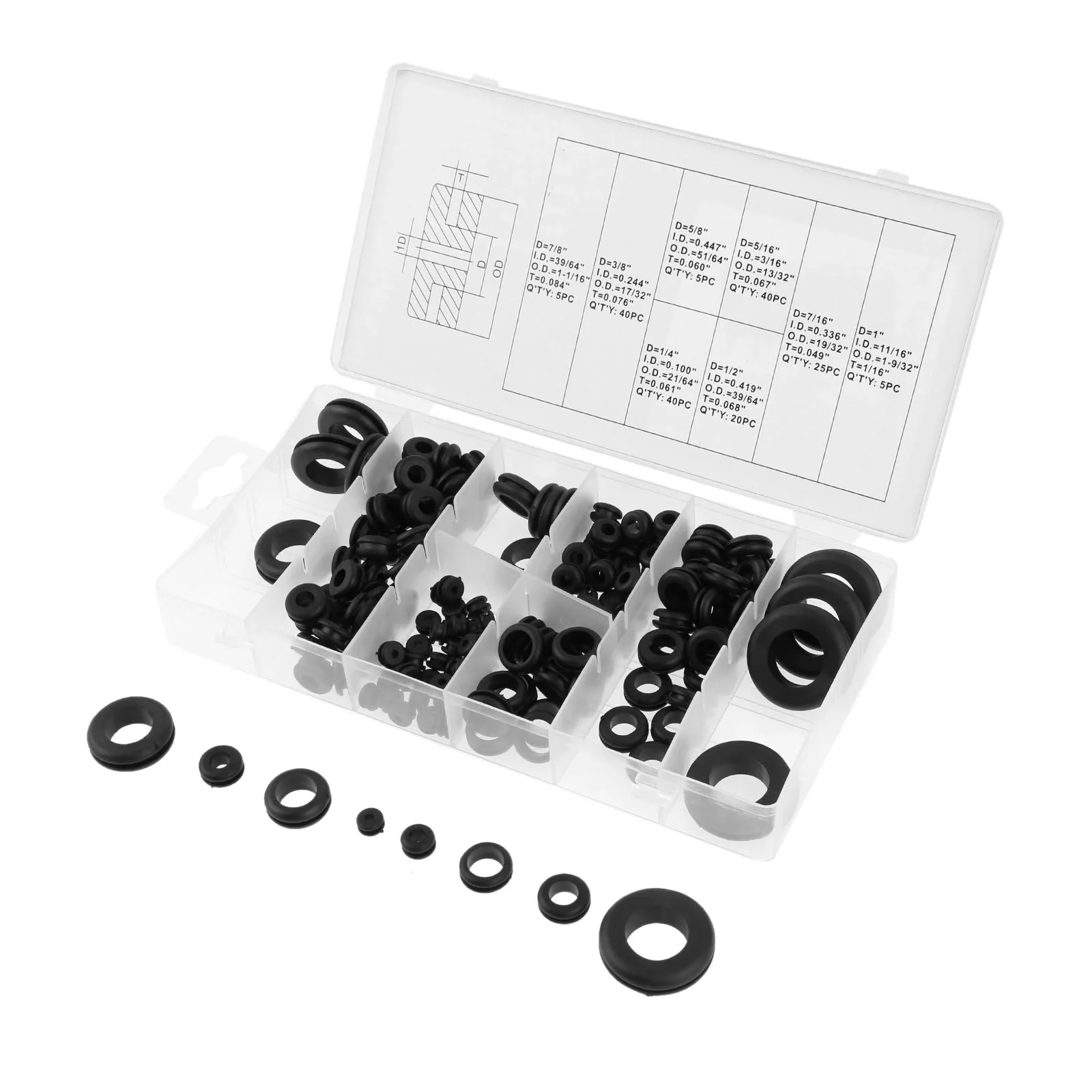 180 шт. 8 размеров резиновые кольца | Инструменты