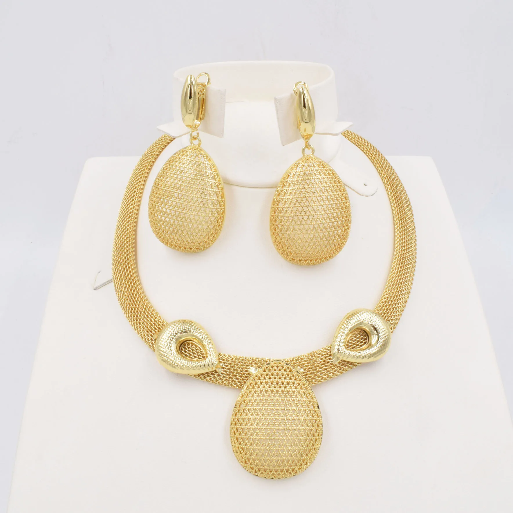 

Новый высококачественный набор, Дубайский Африканский Золотой цвет, Модный свадебный костюм, ювелирные наборы