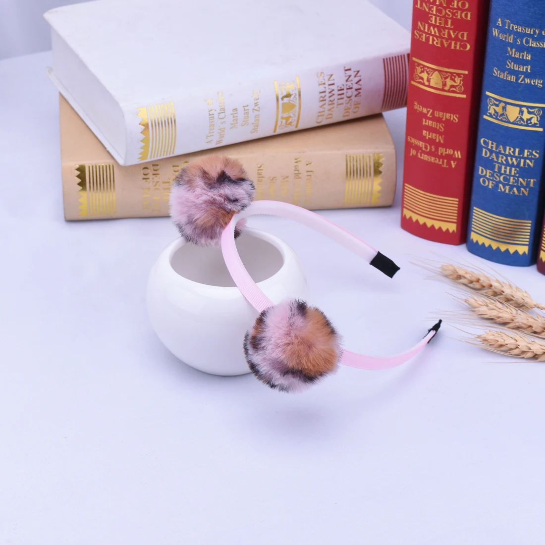 Повязка на голову для девочек 1 шт. повязка с медвежьими ушками и помпонами ободок
