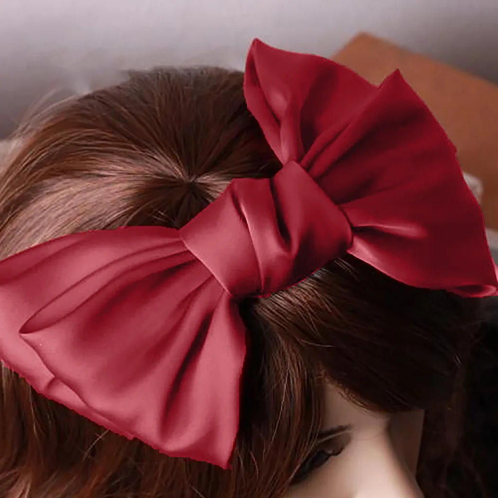 Однотонный зажим для волос с бантом женские аксессуары заколка девочек