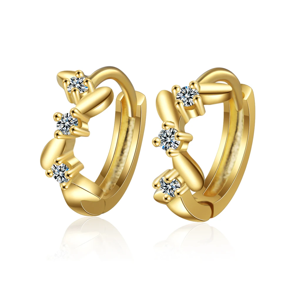 

Серьги-гвоздики POPACC из стерлингового серебра 925 пробы в форме листьев золотистые серьги-кольца с микро цирконием ювелирные изделия для женщ...