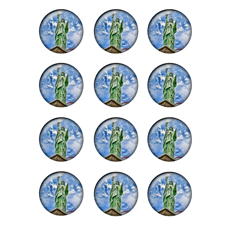 Кабошоны стеклянные с узором в виде статуи Свободы 10-25 мм 24 шт./лот T163 - купить по
