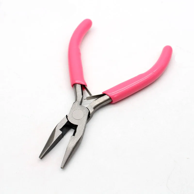 Pink plat nose plier Ювелирные плоскогубцы инструменты и оборудование набор длинных игл круглый нос резки проволоки плоскогубцы для изготовления украшений вручную аксессуары HK043 - Цвет: Pink plat nose plier