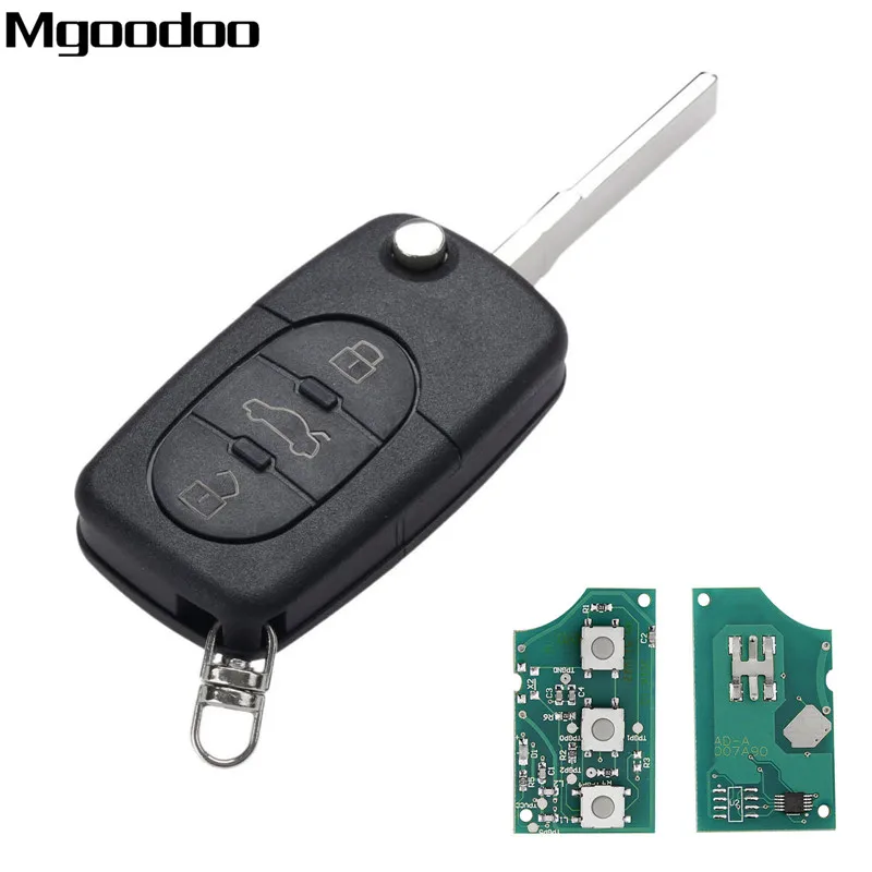 Mgoodoo 433 МГц 3 кнопки дистанционный складной ключ БЕСКЛЮЧЕВОЙ вход брелок ID48 чип