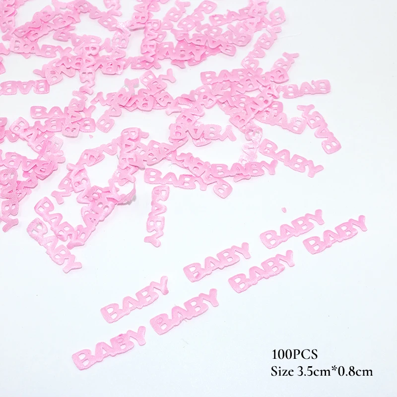 

100PCS Baby Shower Decoration Acrylic Mini Pacifiers Confetti Blue Pink Birthday Party Footprint Bib Boy Girl Baby Shower Decor