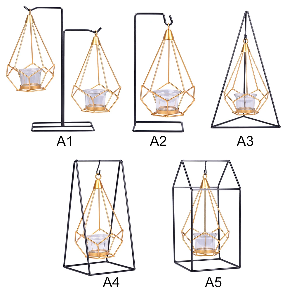 Геометрический Железный настенный Романтический прочный подсвечник в