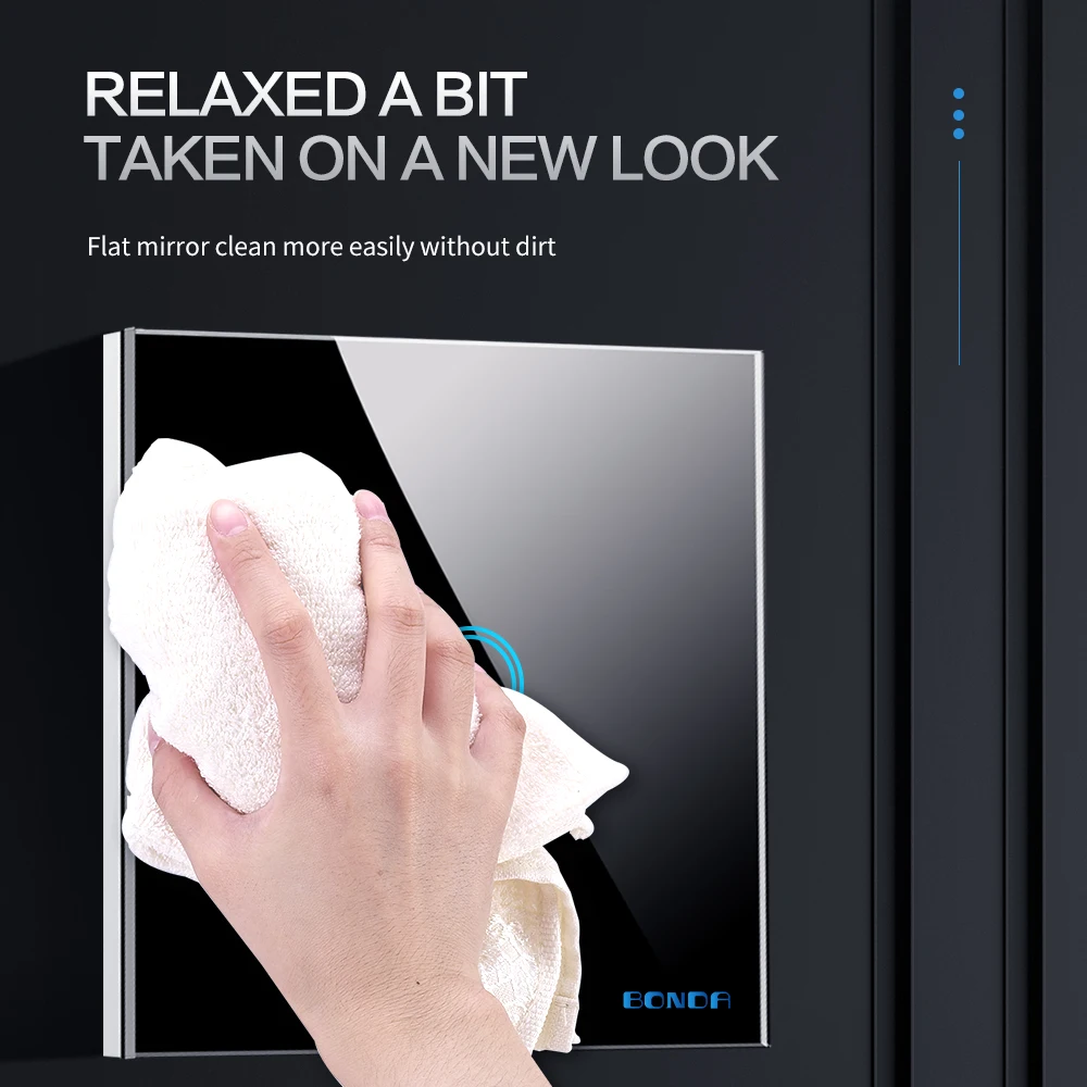 Настенный сенсорный выключатель европейского стандарта белая кристаллическая