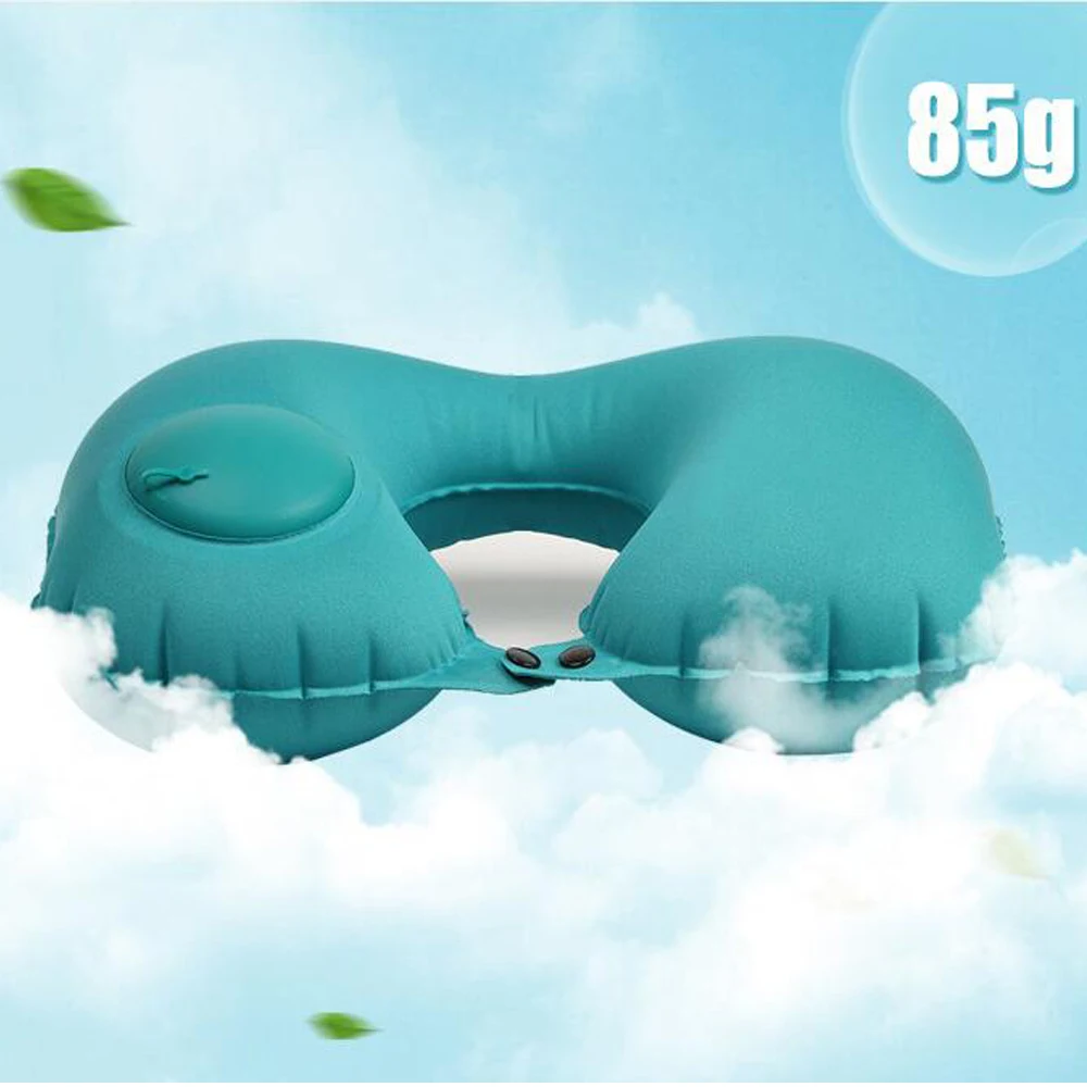 Надувная u-образная идеальная Бархатная подушка для путешествий шеи отдыха офиса