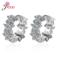 fast delivery women girls 925 sterling silver earring hoops fast shipping sparkling cz huggies for jewelry gifts