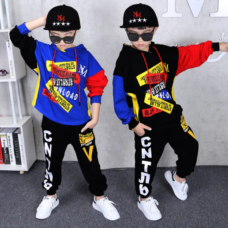 Осенний костюм для мальчиков из 2 предметов комплекты с капюшоном + штаны наборы