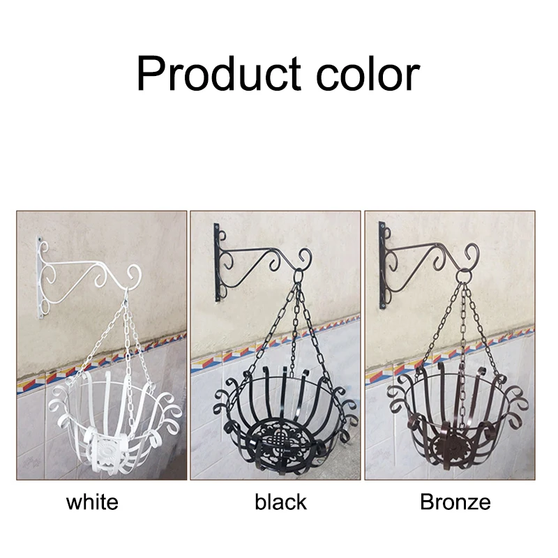 

Настенный Цветок крепежных крючка держатель цветочный горшок для растений кронштейн для корзины украшения для сада SCVD889