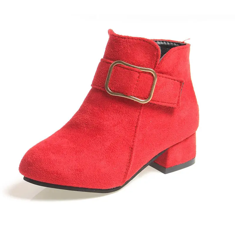 

2022 Children with cashmere high heel cotton Korean version of fashion short boots zhouli55