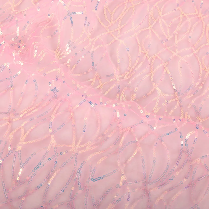 

3MM color stripe sequin fabric encrypted mesh wedding decoration shooting background dress stage clothing fabric