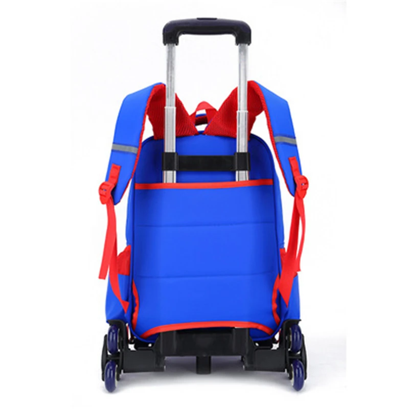 Children Removable Waterproof Trolley Wheeled Schoolbag Kids Travel Backpacks with Wheel Trolley Luggage Bag for Boys Backpacks