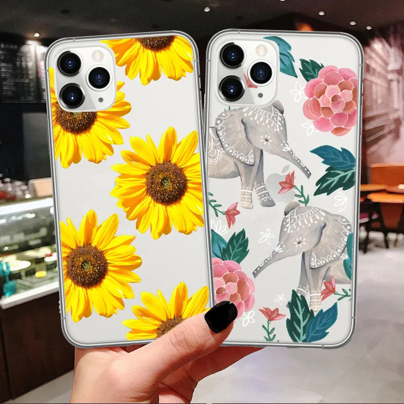 Чехол для телефона в стиле ретро Маргаритка Подсолнух с листьями и цветами Iphone 11
