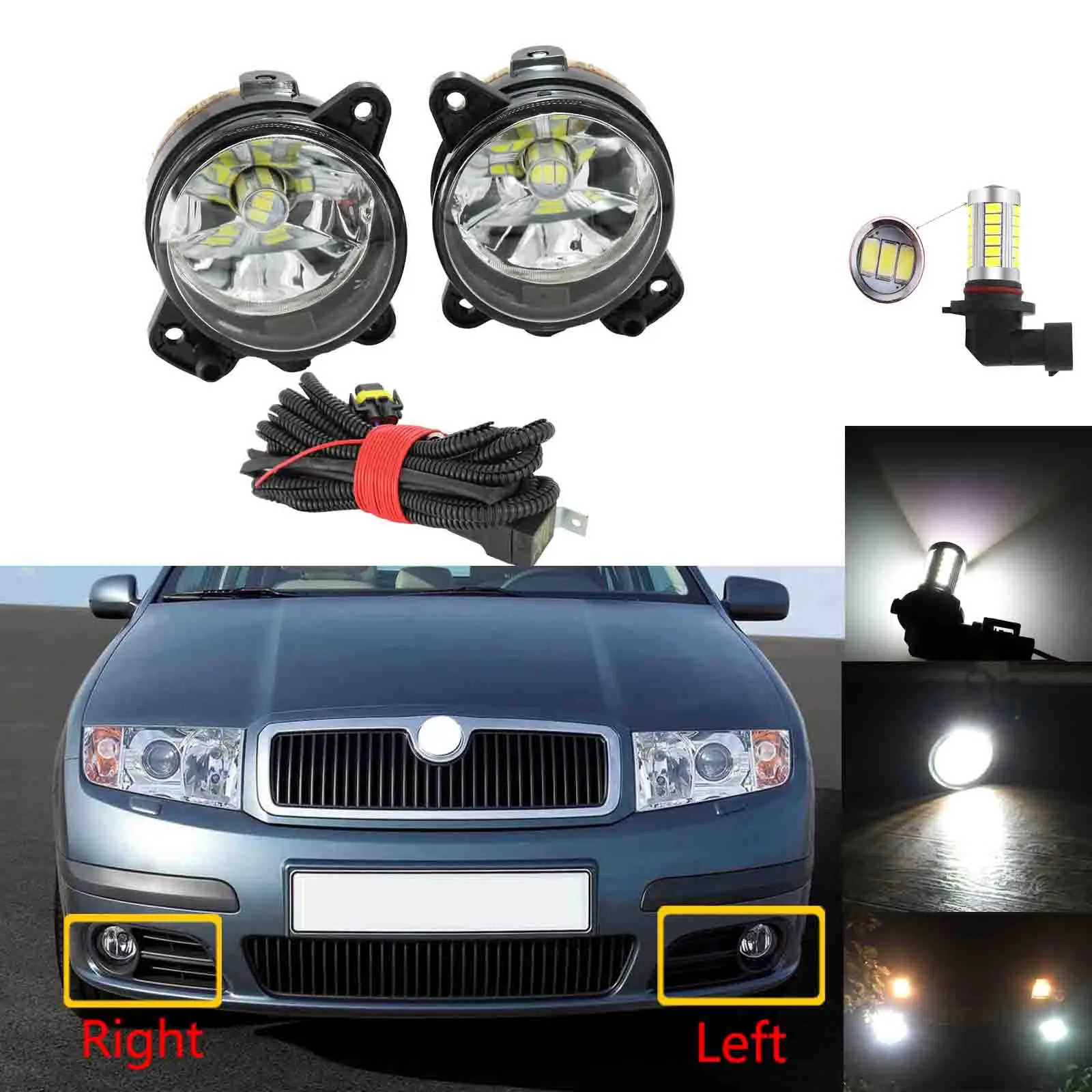 Светильник ры для Skoda Fabia Mk1 2005 2006 2007 2008 передсветодиодный противотумансветильник