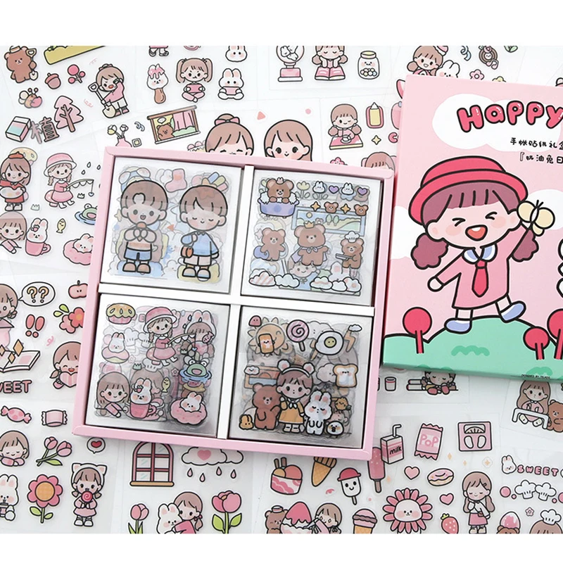 

20PCS/100PCS PET Waterproof Stickers Kawaii DIY Diary Daily Planner Scrapbooking School Stationery Supplies Cartoon Kids Gift