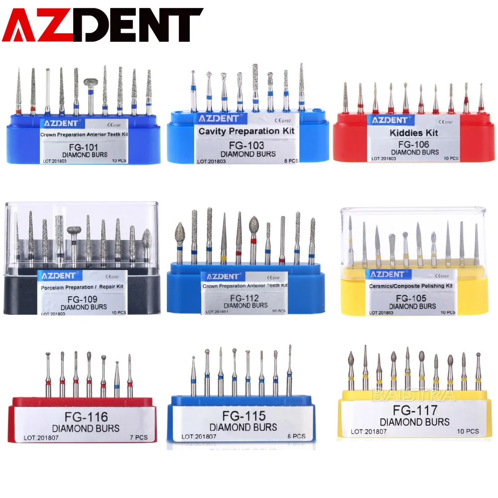 AZDENT Dia.1.6mm стоматологических алмазных боров (сверла высокой Скорость шлифовка