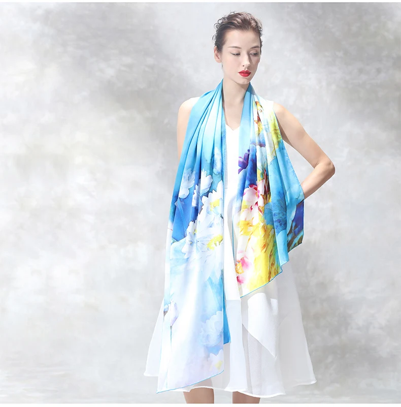 

Silk scarf women autumn and winter new style Chinese style scarf big shawl one