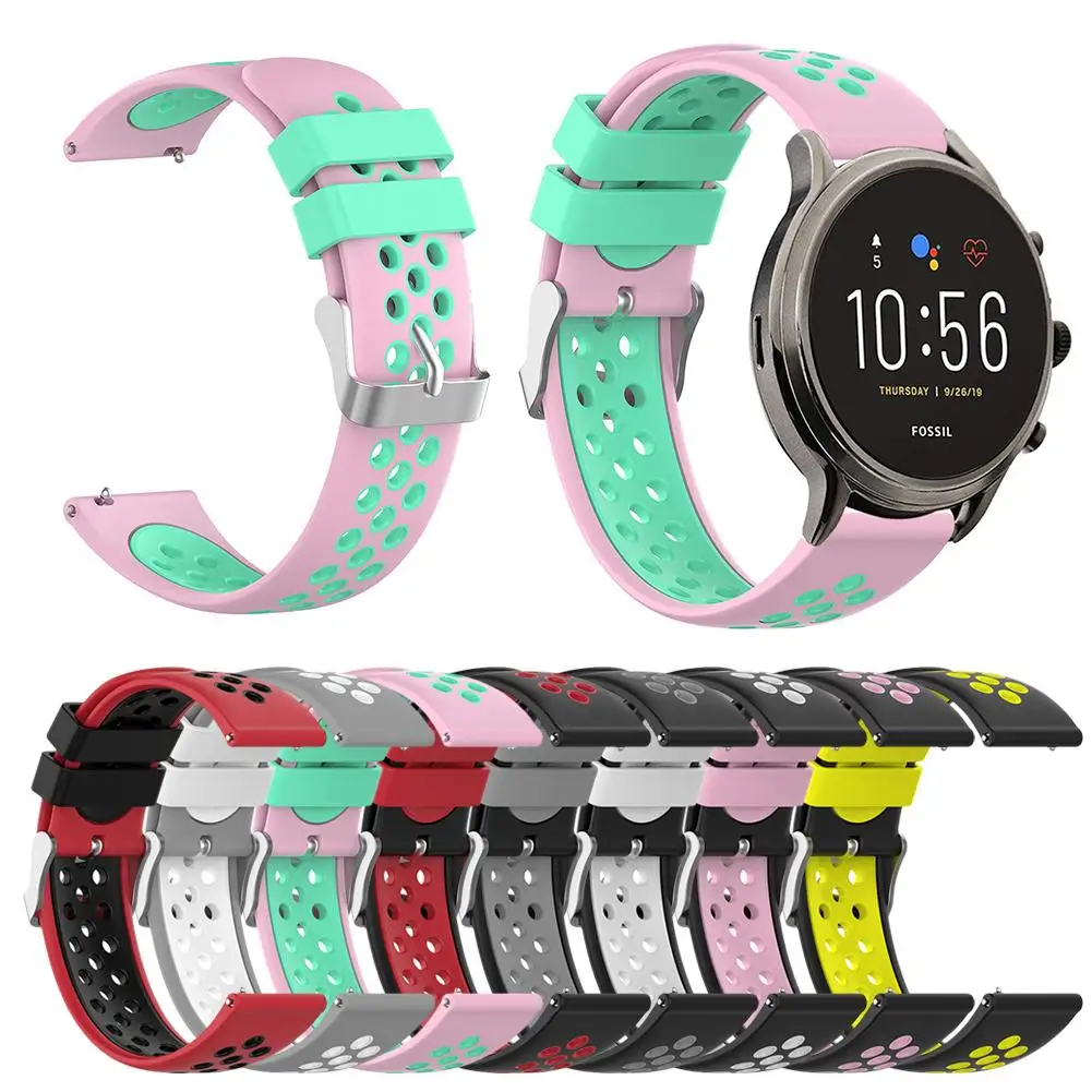Силиконовый ремешок для часов Fossil Gen5 Carlyle HR Julianna Smart на замену наручных браслетов