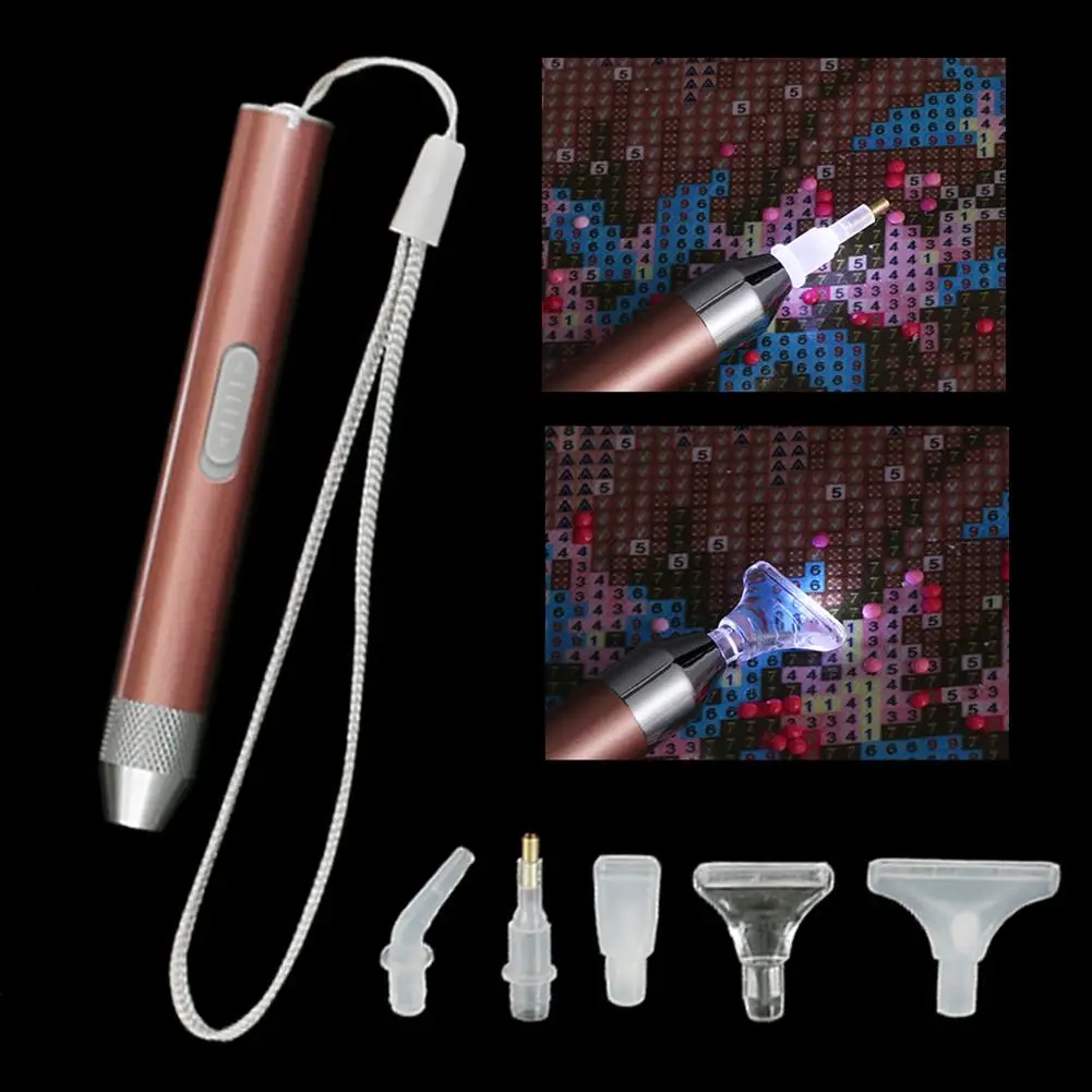 

Luminous DIY Embroidery Tweezer Cross Stitch Dot Pen Charm Painting Tool Kit