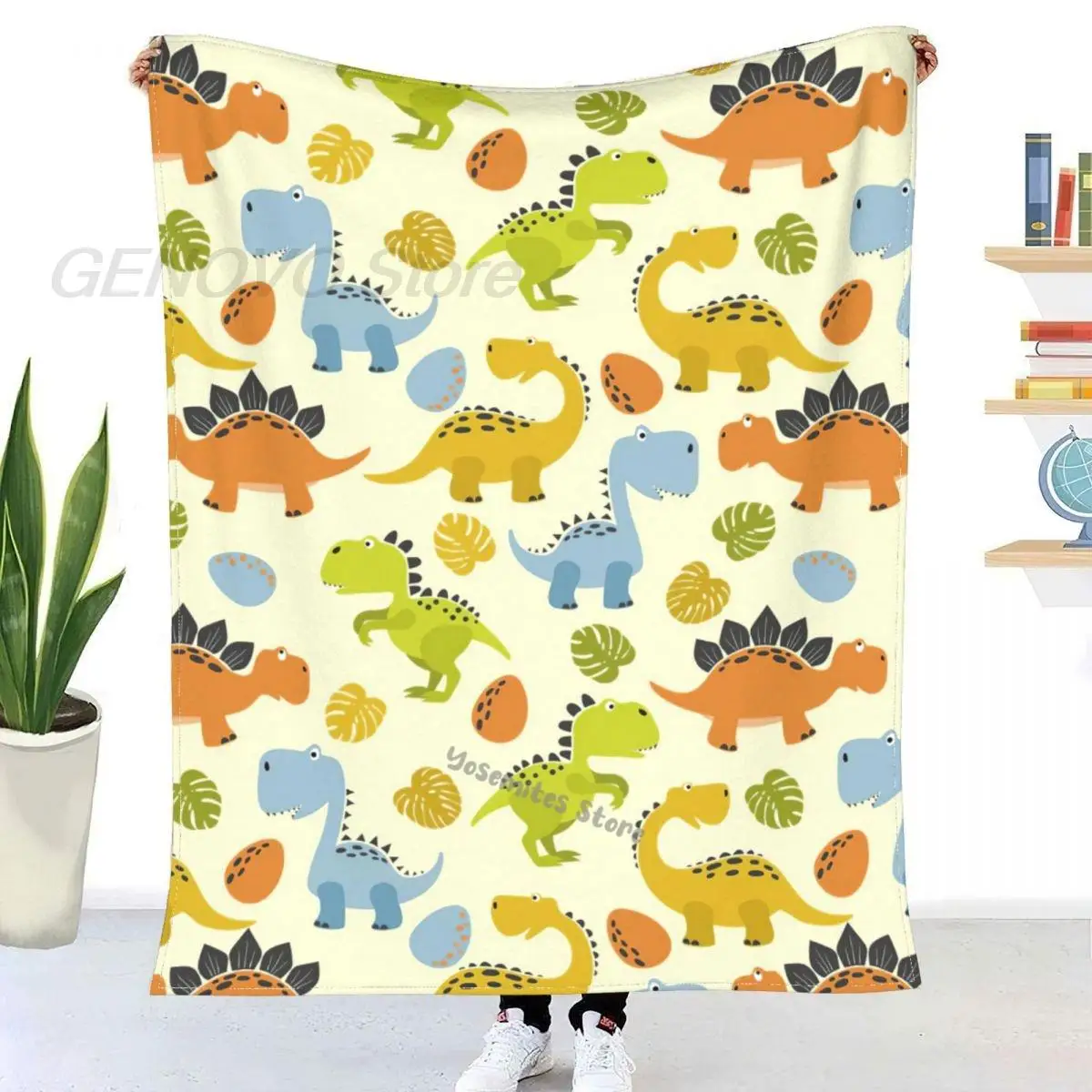 

Cartoon Dinosaurier Puzzle Decke Sherpa Decke Bettwäsche weiche Junge Decke