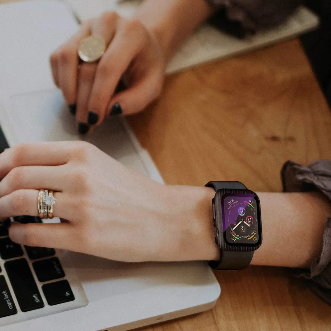 Glass+Cover For Apple watch Case iWatch 38mm 42MM Carbon fiber bumper+Screen Protector Apple Watch series 5 4 3 44mm 40MM