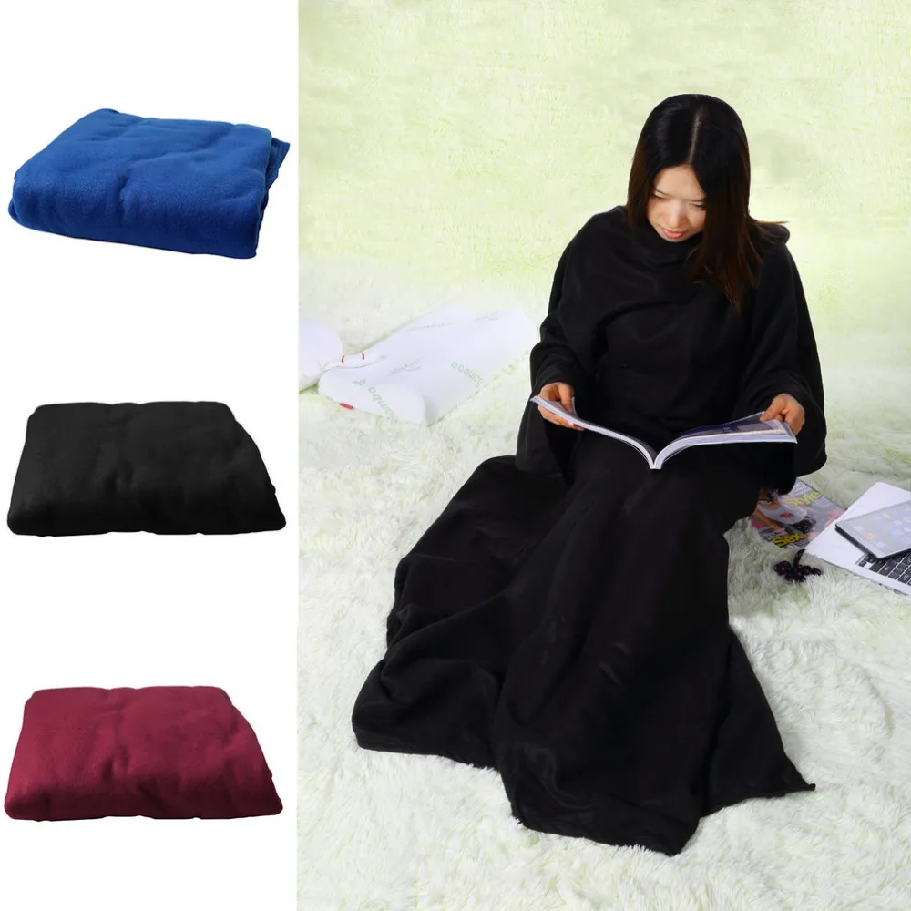 

The most fashionable dinner family winter warm wool blanket robe shawl with sleeves warm wool blanket robe shawl with sleeves