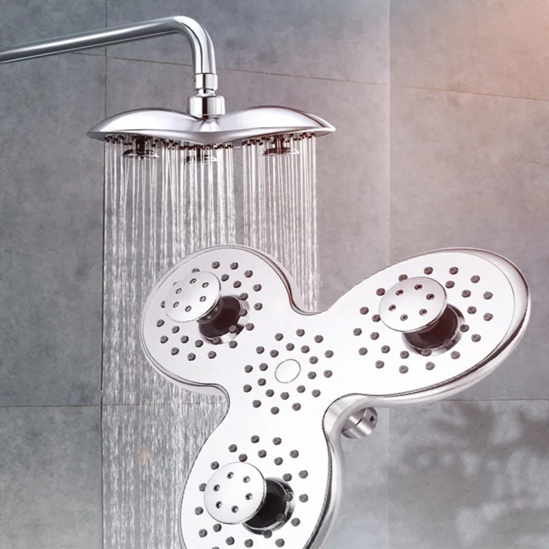 

New Shower Head Bathroom Rainfall Faucet Fan Style Overhead Sauna Water Saving Sprayer Nozzle Head Top torneira do chuveiro ORR