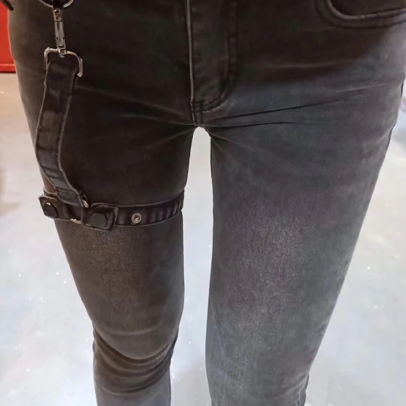 Женские джинсы-карандаш TWOTWINSTYLE осенние джинсовые брюки с высокой талией