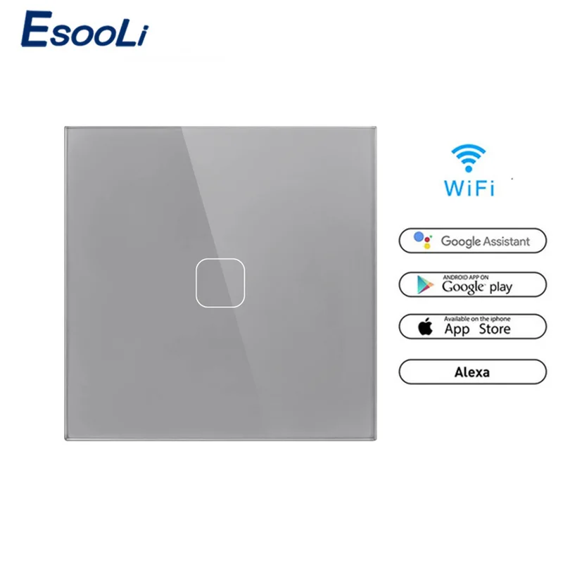 Esooli Google Home Amazon Alexa Голосовое управление Управление 1/2/3 сенсорный выключатель ЕС