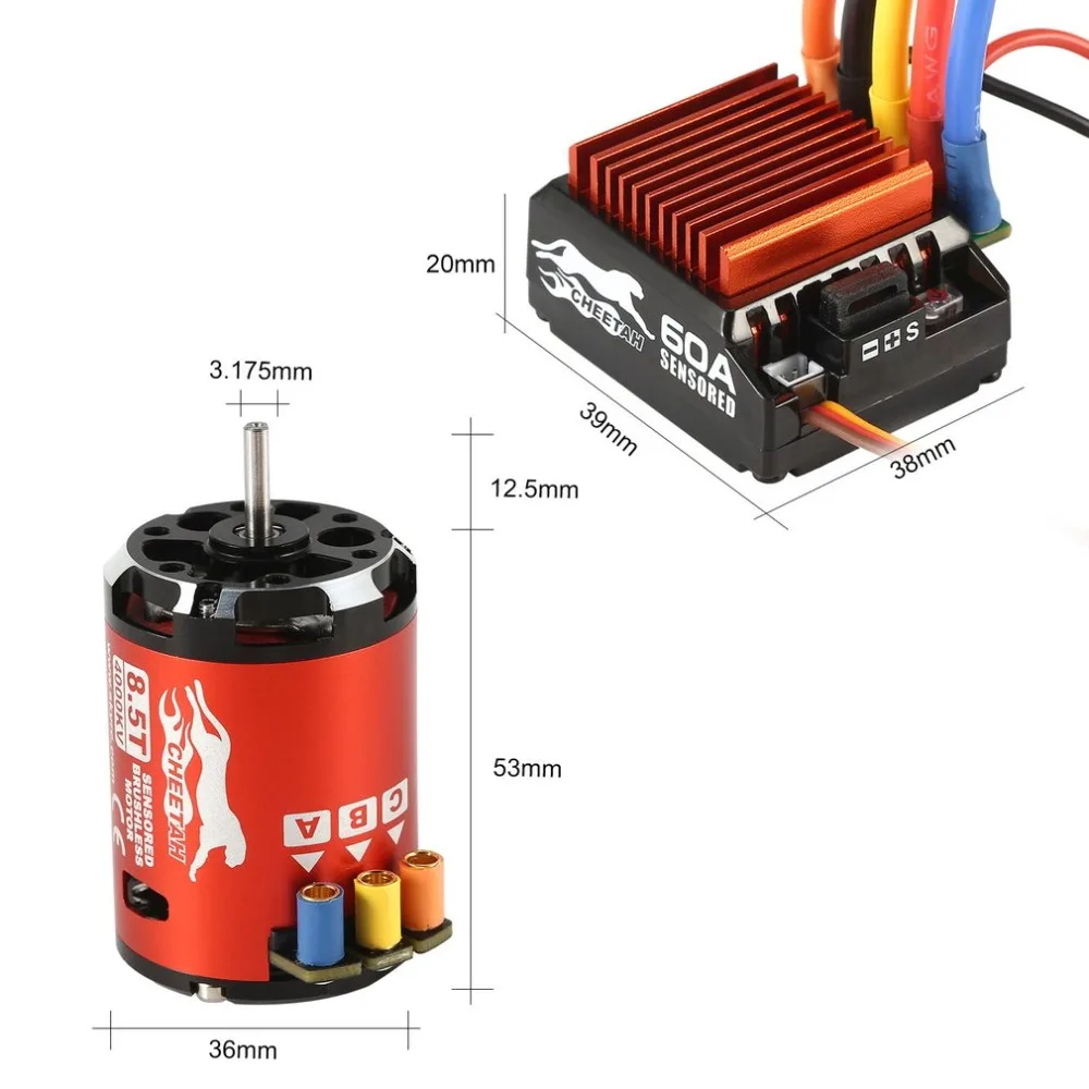 SKYRC 4000KV 8 5 T 2P сенсорный бесщеточный двигатель + CS60 60A ESC светодиодный набор карт для