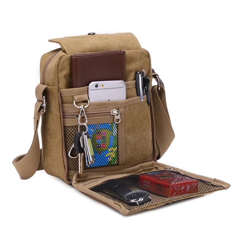 Canvas Casual Multi-function Men's Crossbody Shoulder Bags Messenger Bag Tool Kits Organizer Pack For Out Door Travel |