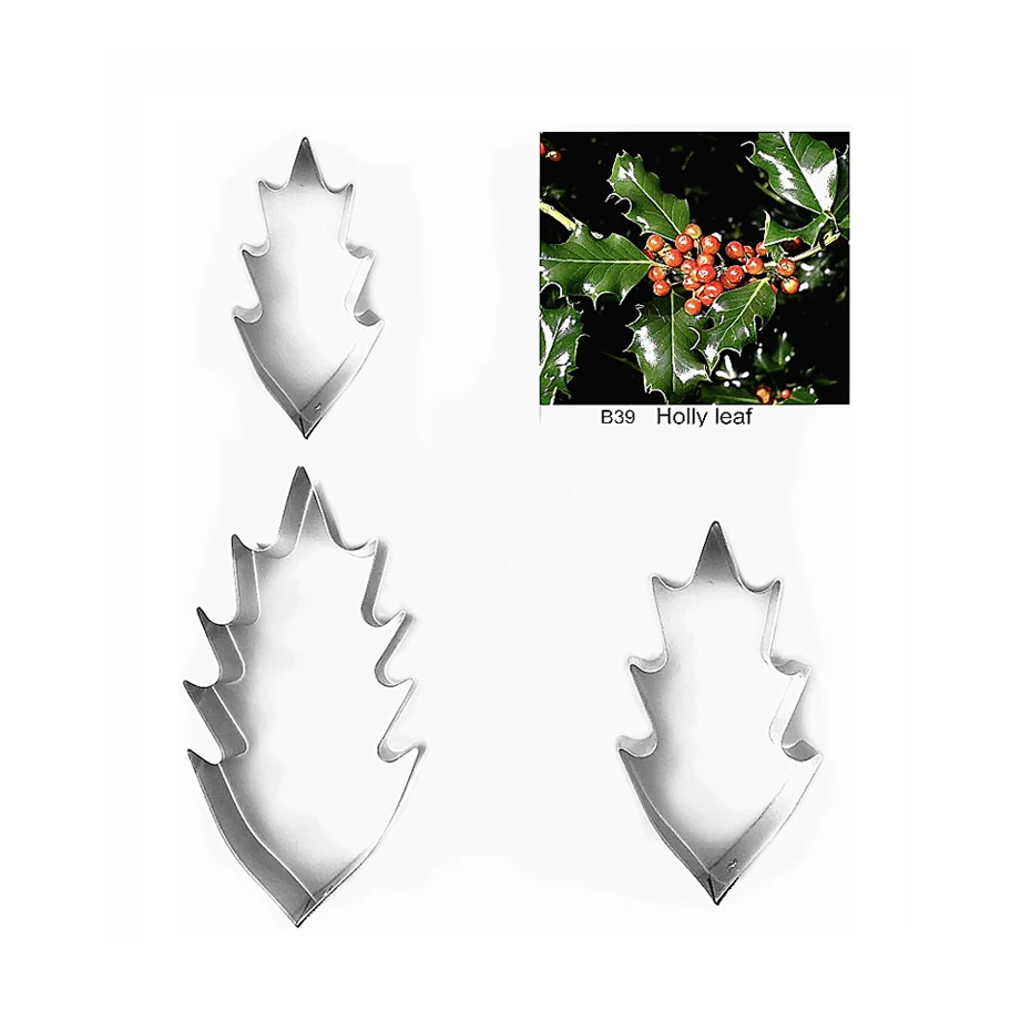 Холли лист помадки сахар ножи для цветов выпечки Торт украшения Полимерная глина