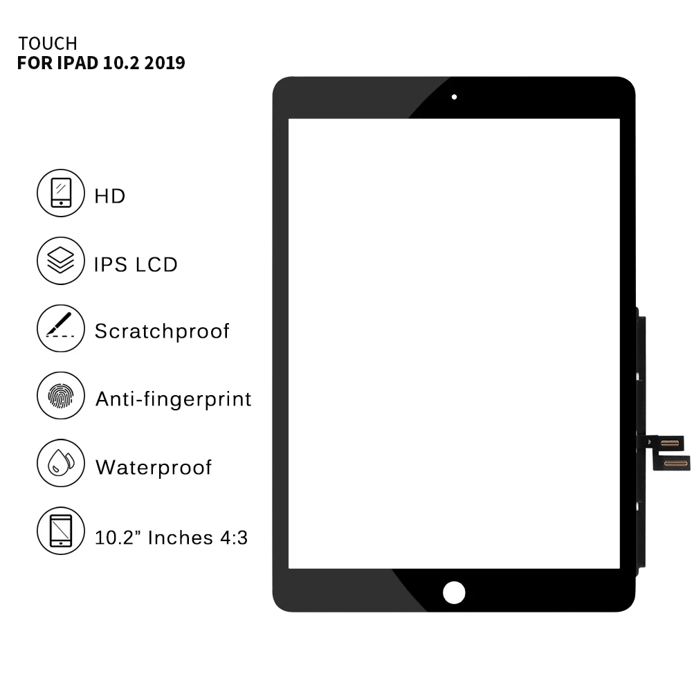 Сенсорный экран для iPad 2019 10 2 сенсорный 7 iPad7 дигитайзер панель A2197 A2198 A2200|ЖК-экраны