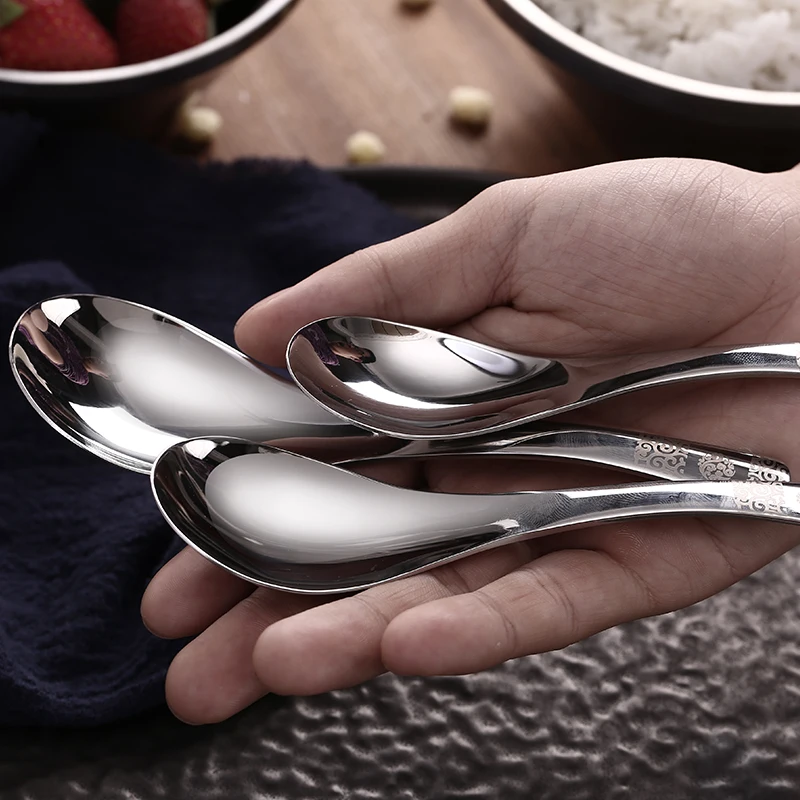 304 Нержавеющая сталь суповая ложка углубление утолщаются большой Ёмкость