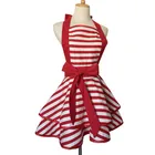 Фартук женский винтажный в горошек, милая Регулируемая кружевная кокетливая горничная, для приготовления пищи, для работы на кухне, с карманами, в стиле ретро