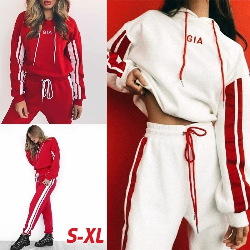 

ZOGAA Spring Autumn Women 2 Piece Sets Sports Wear Female Casual Hoodies Sweatshirts and Joggers Drawstring Sweatpants Tracksuit