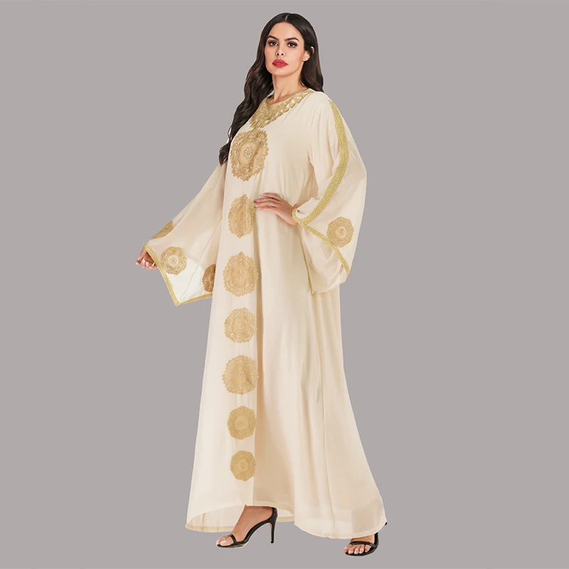 Мусульманское Макси платье абайя кафтан Марокканское Катарское Оман с вышивкой