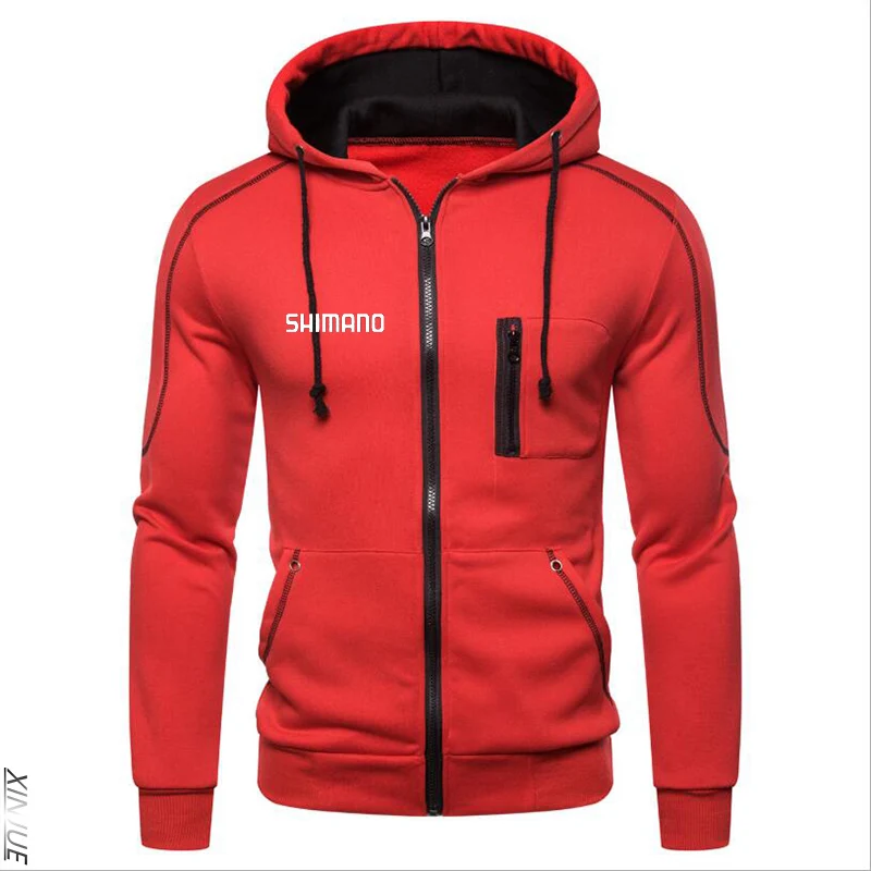 

SHIMANO 2021New Men's Drawstring Zipper Hoodie Fashion Zipper Jacket Personalized Sports Fishing Clothes Jacket To Keep Warm Top