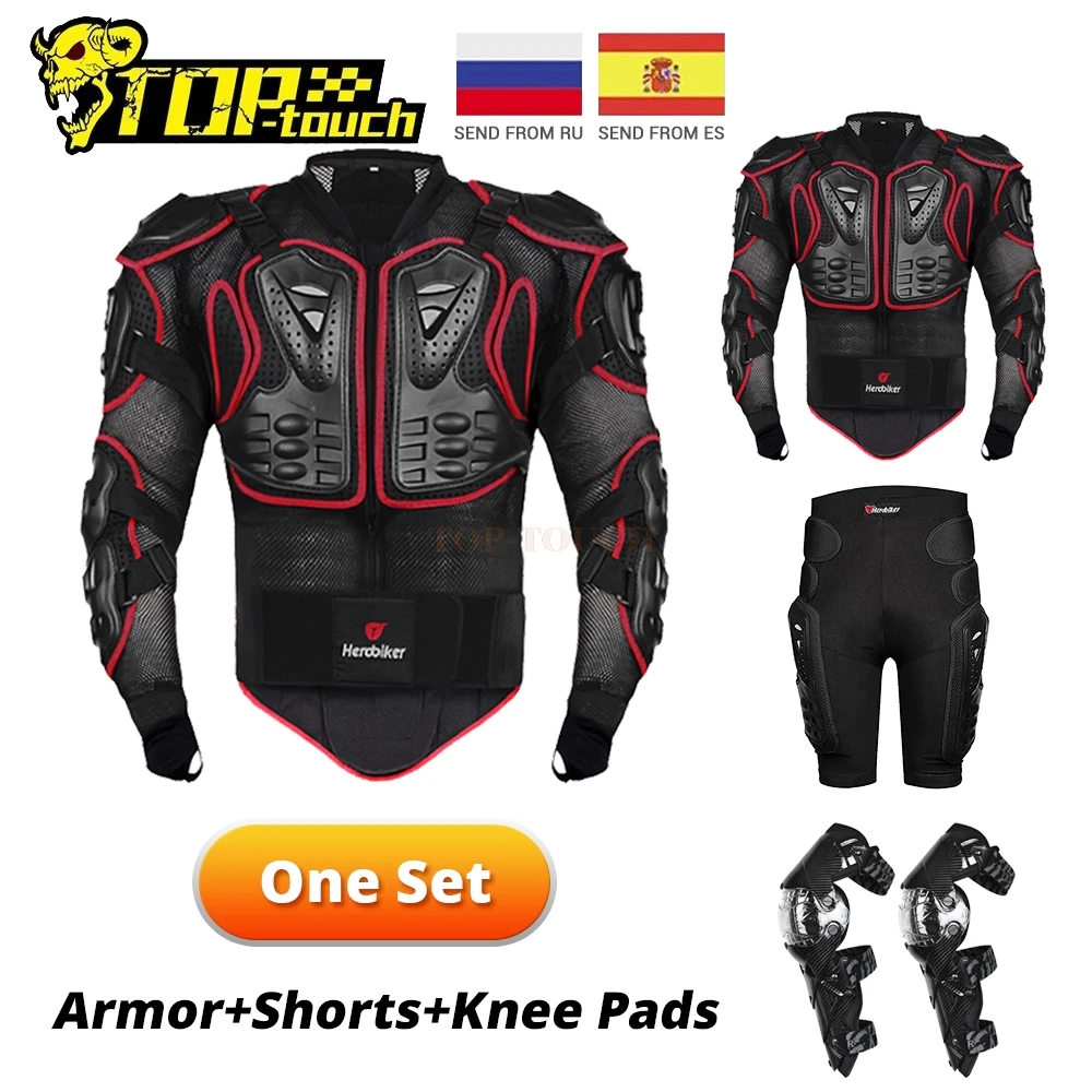 

HEROBIKER Motos Body Armor Motorcycle Jacket With Protection Black Red Motocross Motorbike Protective Gear Motocross Equipment