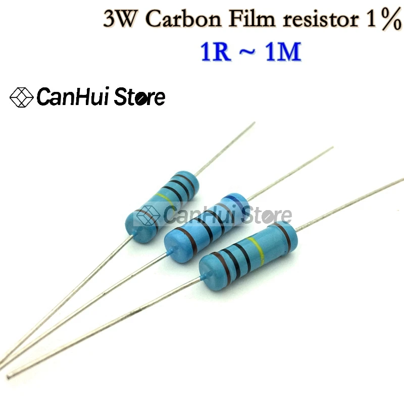 Металлический пленочный резистор 3 Вт 1% 1R ~ 1M 4.7R 10R 22R 33R 47R 56R 68R 82R 1K 4 7 K 10K 100K 1 10 22 33 47 56